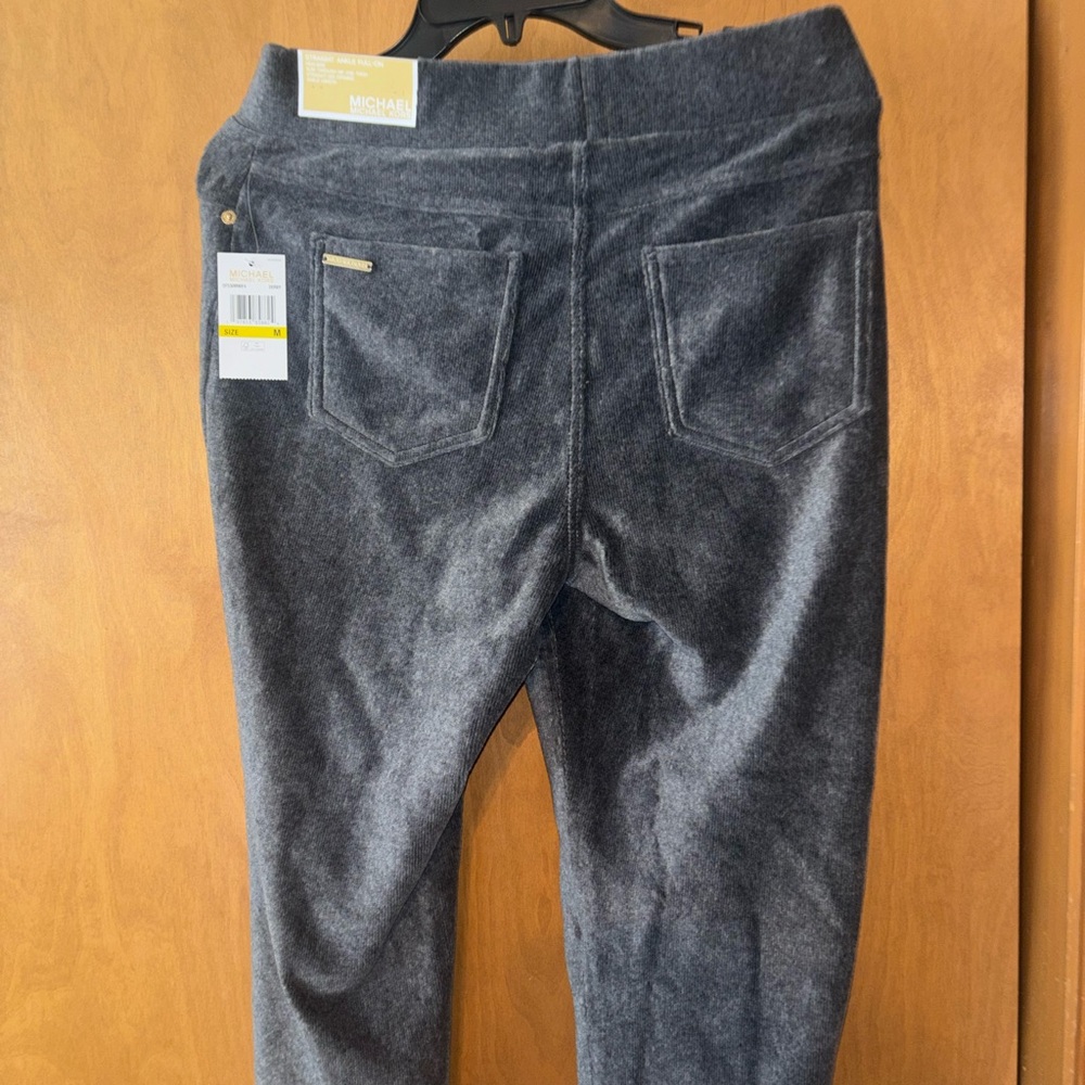 Michael Michael Kors Gray Corduroy Straight Ankle Pull-On Pants, High-Rise NWT - Picture 9 of 10